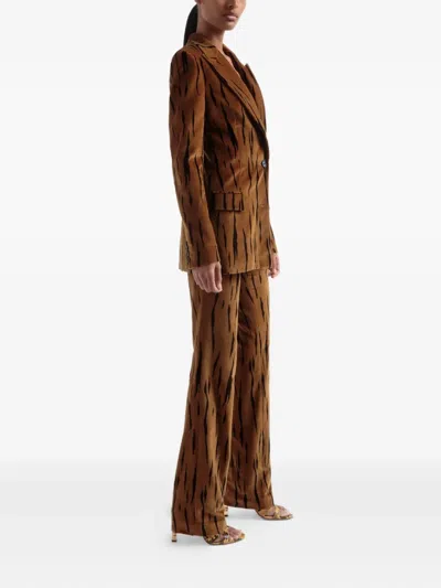 Bally Tiger-print Velvet Blazer In Neutral