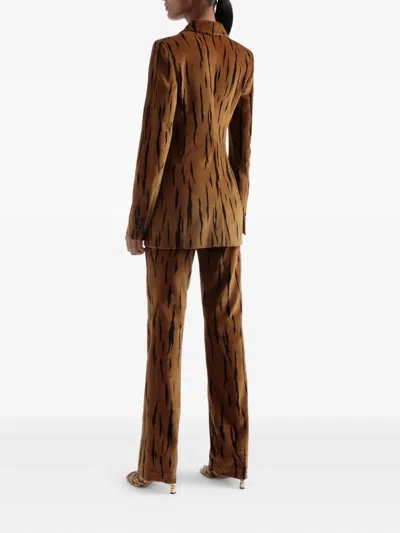 Bally Tiger-print Velvet Blazer In Neutral