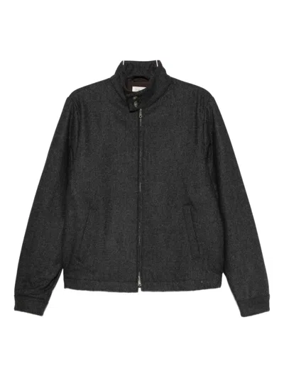 Tintoria Mattei Zip-up Herringbone Jacket In Blue