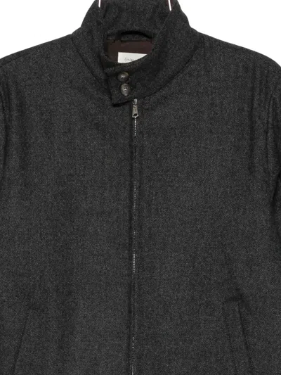 Tintoria Mattei Zip-up Herringbone Jacket In Blue