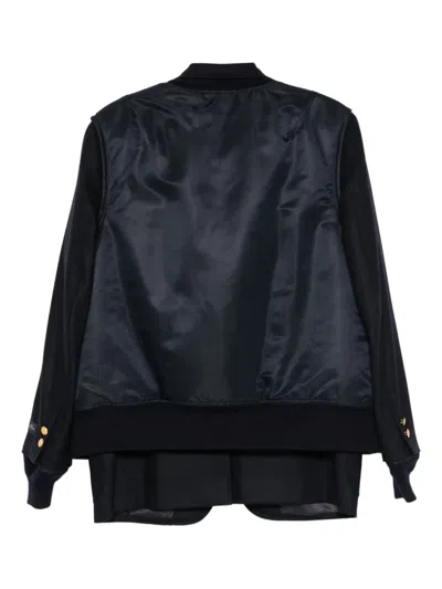 Junya Watanabe Satin-finish Bomber Jacket In Blue