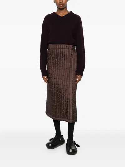 Bless Nº08 Monpe Midi Skirt In Purple