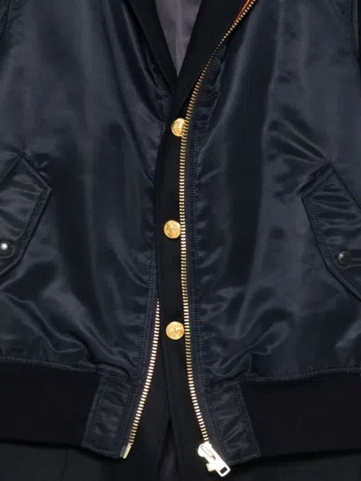 Junya Watanabe Satin-finish Bomber Jacket In Blue