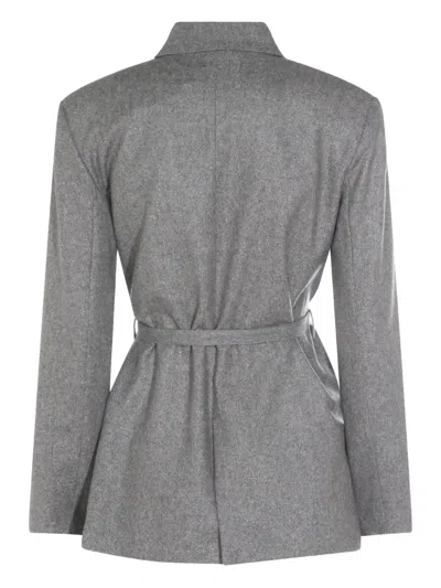 Antonelli Belted Double-breasted Jacket In Gray