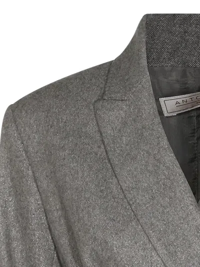 Antonelli Belted Double-breasted Jacket In Gray