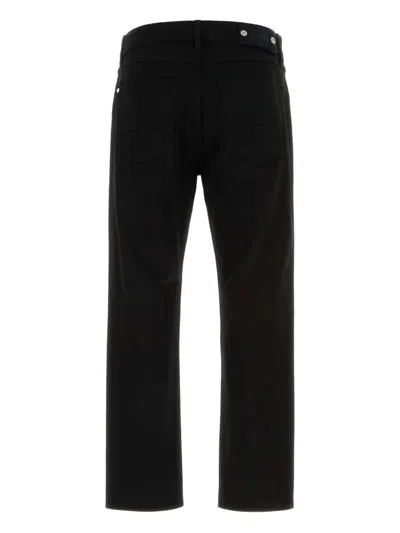 Stone Island Five-pocket Trousers With Belt Loops And Contrast Stitching In Black