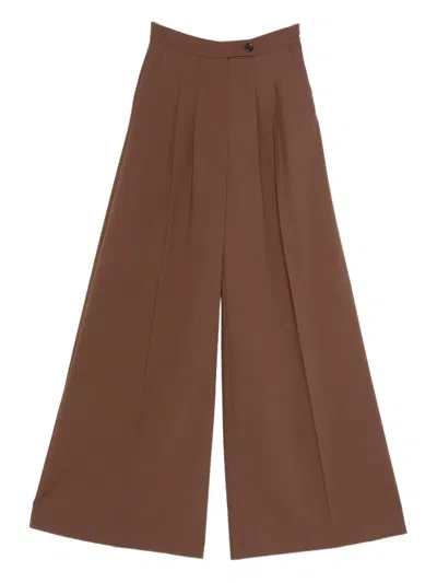 Le Sully Studio Pleated Trousers In Brown