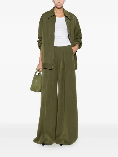 Le Sully Studio Pleated Trousers In Green