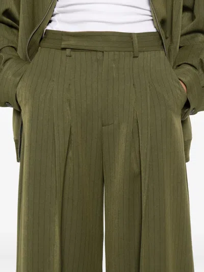 Le Sully Studio Pleated Trousers In Green