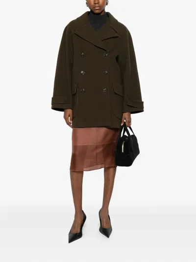 Le Sully Studio Double-breasted Coat In Brown