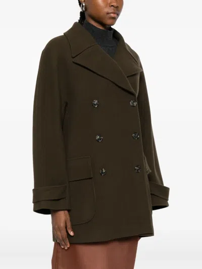 Le Sully Studio Double-breasted Coat In Brown