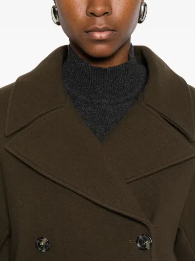 Le Sully Studio Double-breasted Coat In Brown