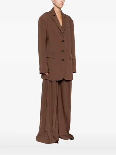 Le Sully Studio Single-breasted Blazer In Brown