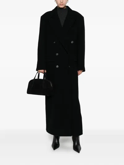 Le Sully Studio Double-breasted Coat In Black