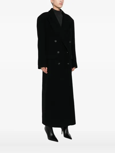 Le Sully Studio Double-breasted Coat In Black