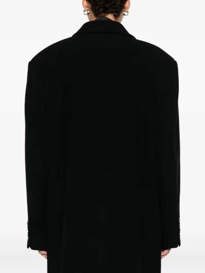 Le Sully Studio Double-breasted Coat In Black