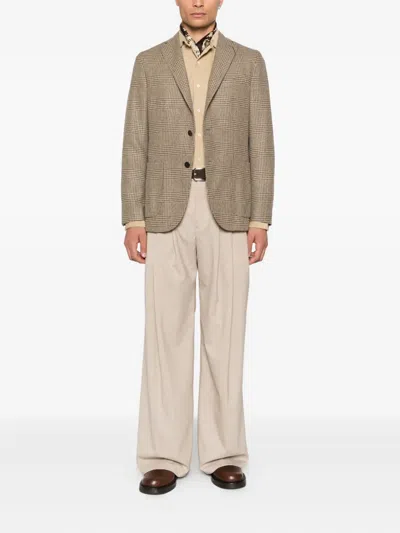 Boglioli Single-breasted Blazer In Brown