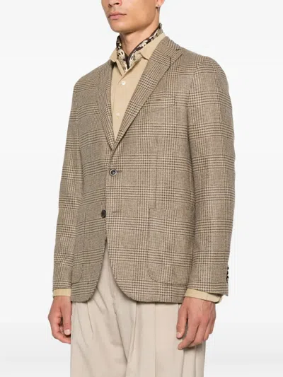 Boglioli Single-breasted Blazer In Brown