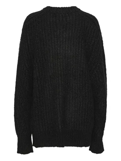 Rotate Birger Christensen Brandy Oversized Wool-blend Sweater In Black