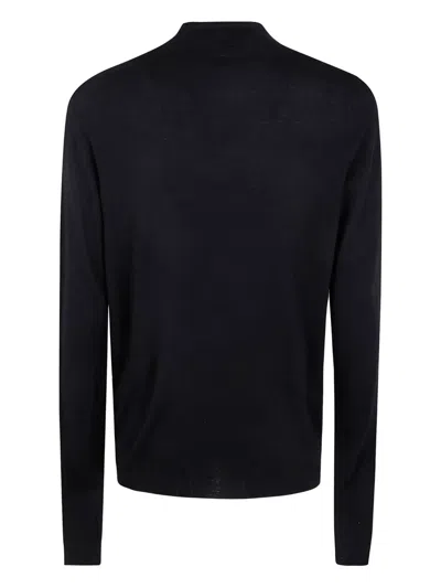 Md75 Round Neck Merinos Sweater In Blue