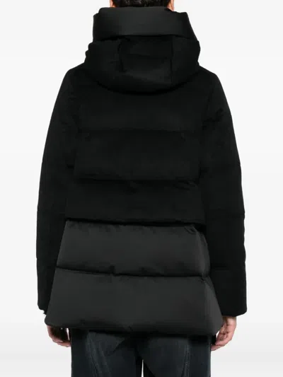 Duno Black Down Coat With Hood In Black