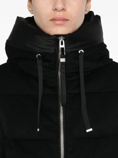 Duno Black Down Coat With Hood In Black