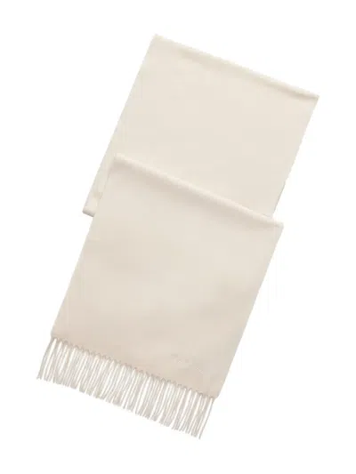 Ralph Lauren Woven Cashmere Fringed Scarf In Neutral