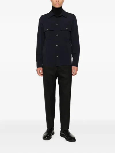 Jacob Cohen Logo-patch Overshirt In Blue