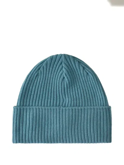 C.p. Company Goggle-lenses Ribbed Beanie In Blue