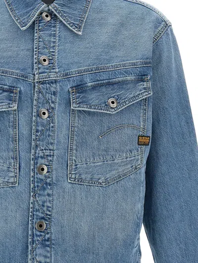 G-star Raw Dakota Logo-patch Pocket Denim Jacket In Blue