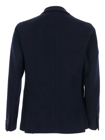 Tagliatore Double-breasted Peak-lapel Blazer In Blue