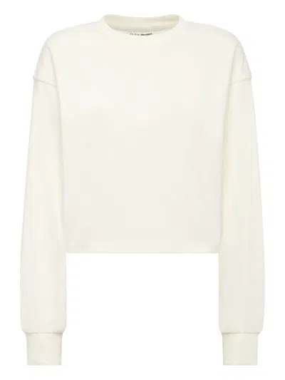 Plein Sport Sponge Round Neck Sweatshirt In White