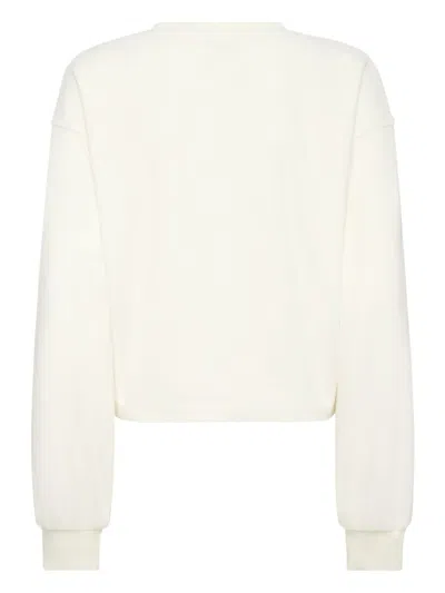 Plein Sport Sponge Round Neck Sweatshirt In White