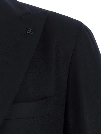Tagliatore Single-breasted Blazer In Black