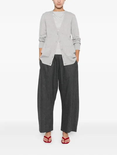 Anne Claire V-neck Cardigan In Gray