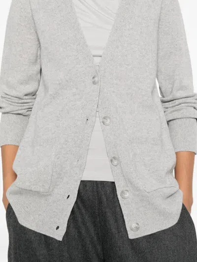 Anne Claire V-neck Cardigan In Gray