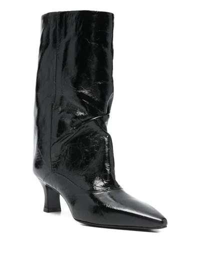 The Seller High Heels Boots In Black Leather In Black