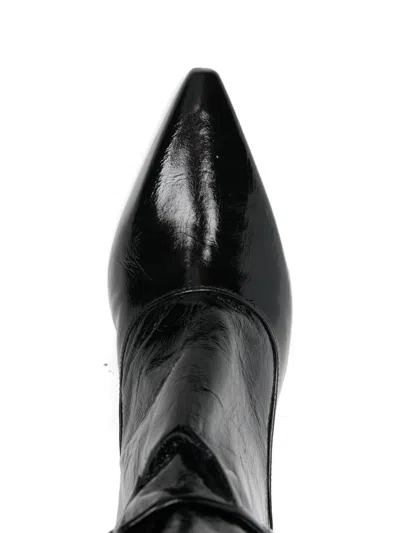 The Seller High Heels Boots In Black Leather In Black