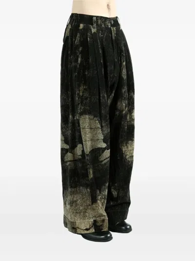 Ziggy Chen Pleated Wide-leg Trousers In Multi