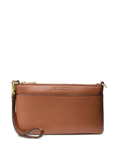 Michael Michael Kors Jet Set Medium Leather Wristlet In Brown