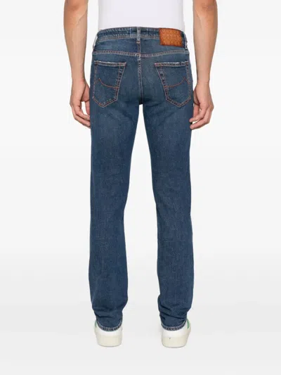 Jacob Cohen Logo-motif Jeans In Blue