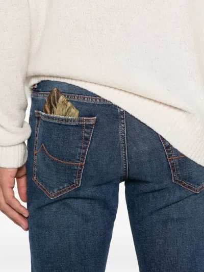 Jacob Cohen Logo-motif Jeans In Blue