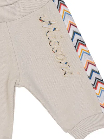 Missoni Baby Boys Zigzag Logo Joggers In Neutral