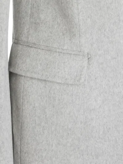 Tagliatore Longline Coat With Button Cuffs And Pockets In Gray