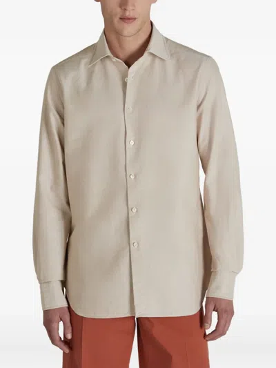 Glanshirt Oxford-weave Cotton Shirt In Neutral