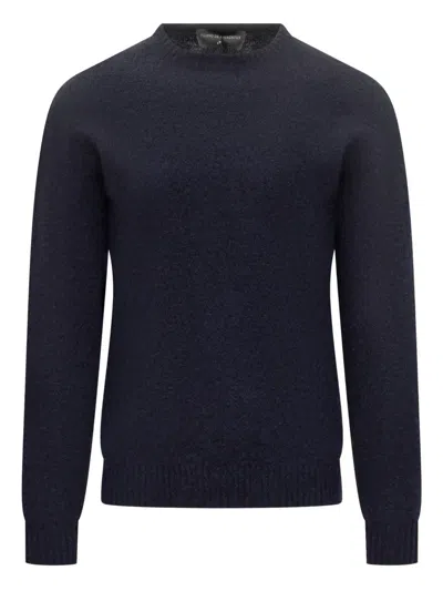 Filippo De Laurentiis Crew-neck Knitted Sweater In Blue