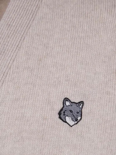 Maison Kitsuné Fox-patch Cardigan In Neutral