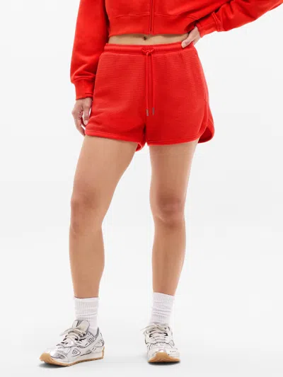 Athleta Tranquil Mid Rise Waffle Short In Red