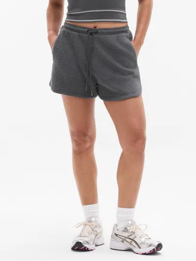 Athleta Tranquil Mid Rise Waffle Short In Gray