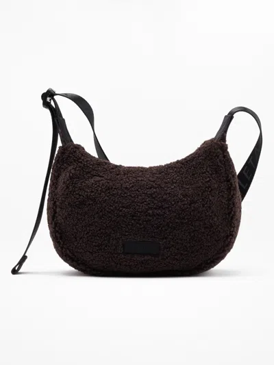 Athleta All About Sherpa Mini Crescent Bag In Brown
